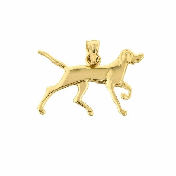 Solid Gold German Shorthaired Pointer Dog Pendant